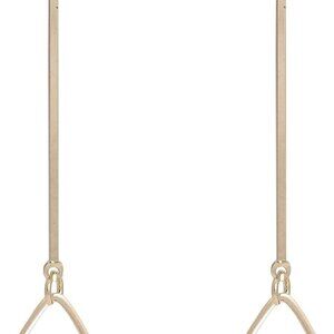 Pressed Flower Yellow Gold Plated Tear Dangle With Cubic Zirconia Titanium Post